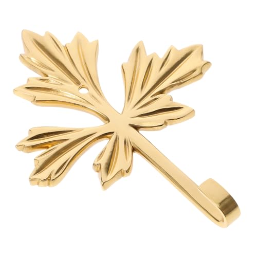 STOBAZA Messing Wandhaken Ahornblatt Design Dekorativer Großer Wandhaken für Mantel Hut Handtuch Langlebiger Messinghaken für Wohnzimmer Küche Schlafzimmer für Zuhause von STOBAZA