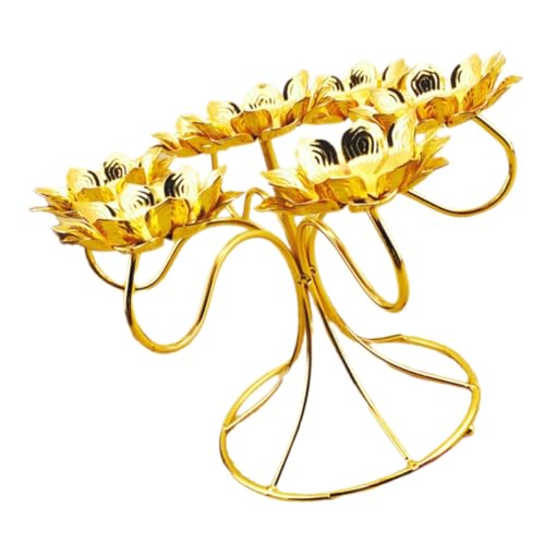 STOBAZA Metall Kerzenhalter Lotusform Teelichthalter Stabiles Legierung Material Eleganter Kerzenständer für Wohn und Esstisch Geeignet für Teelichter Duftkerzen und Kleine Kerzen STOBAZA Metall Kerzenhalter Lotusform Teelichthalter Stabiles Legierung Material Eleganter Kerzenständer für Wohn und Esstisch Geeignet für Teelichter Duftkerzen und Kleine Kerzen von STOBAZA