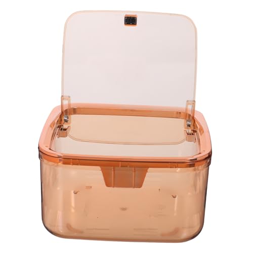 STOBAZA Mini Müllbehälter mit Deckel Transparenter Push Top Tischmülleimer mit Gitterstruktur Vielseitige Aufbewahrung Hygienischer Druckverschluss Kleiner Abfallbehälter für Büro von STOBAZA