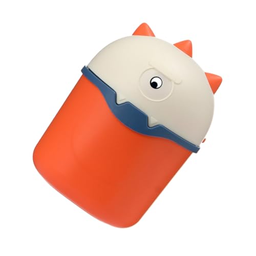 STOBAZA Mini Müllbehälter mit Klappdeckel Kunststoff Desktop Abfalleimer Cartoon Design Kompakt Rot für Küche und Büro Hygienisch und Praktisch für Kleine Abfälle von STOBAZA