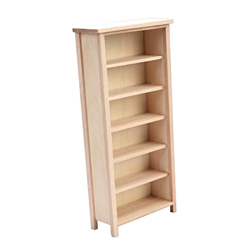 STOBAZA Miniatur Puppenhaus Bücherregal aus Holz Adorable Vertikales Möbelstück für DIY Puppenhaus Dekoration Realistische und Umweltfreundliche Gestaltung für Sammler und Kreative von STOBAZA