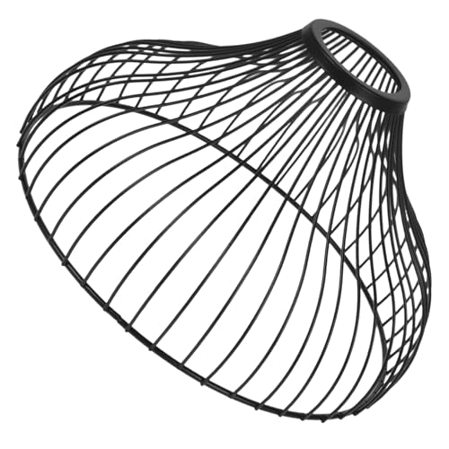 STOBAZA Moderner Metall Lampenschirm Deckenpendelleuchte Geometrisches Drahtgitter Design Vintage Stil Stilvolle Offene Laterne für Innenbereich und Industrielle Dekoration Schwarz von STOBAZA