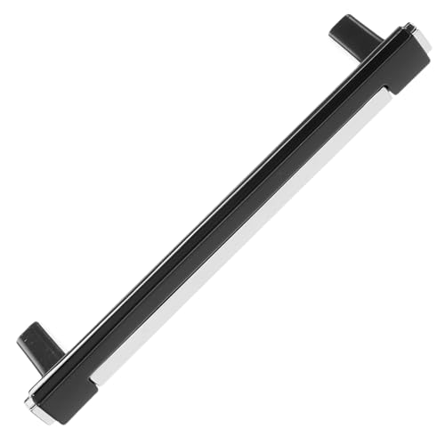 STOBAZA Moderner Möbelgriff für Schränke und Kommoden Bohrlochabstand Edelstahloptik mit Metallic Schwarz Farbverlauf Geradliniges Design Einsetzbar für Küche Bad und Schlafzimmer von STOBAZA