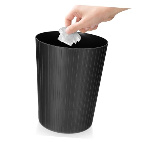 STOBAZA Moderner Müllbehälter Streifen design Offener Abfalleimer für Küche Büro Schlafzimmer Vielseitiger Trash Robust und Platzsparend von STOBAZA