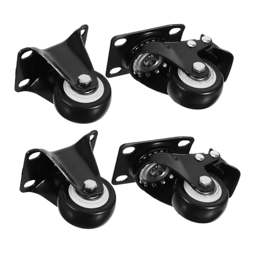 STOBAZA Möbel Transportrollen Lenkrollen mit Bremse Industrielle Flachboden Möbelrollen Schwerlast Einfaches Montieren Leise und Robust für Möbel Schublade und Transportwagen von STOBAZA