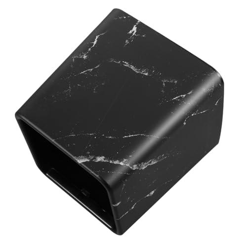 STOBAZA Mülleimer aus Schwarzem Marmorimitat für Bad und Küche Kompakter Abfallbehälter mit Glatter Oberfläche Langlebig und Vielseitig für Wohnzimmer Büro Schlafzimmer Geeignet von STOBAZA