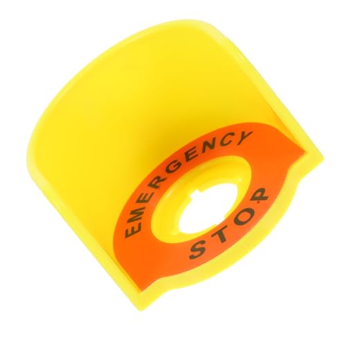 STOBAZA Not aus schalter Schutzabdeckung Gelb mit Warnschild Industrieller Notschalter Schutz Einfache Montage Verhindert Fehlbedienung für Maschinen und Bediener von STOBAZA