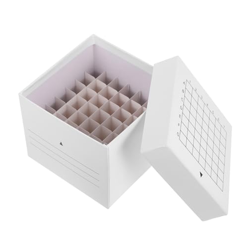 STOBAZA Papier kryobox mit Fächern Auslaufsichere Aufbewahrungsbox für Laborproben Langlebiger Testrohrhalter für Zentrifugenröhrchen Praktischer Organizer für Laborgefrierfach von STOBAZA