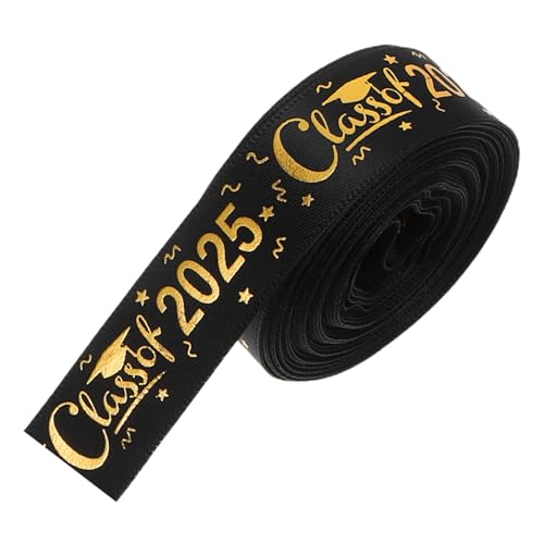 STOBAZA Polyester Geschenkband mit Heißprägefolie Schmal Glänzendes DIY Bastelband für Abschlussfeiern Partydekoration Schleifen Haarschmuck und Geschenkverpackung von STOBAZA