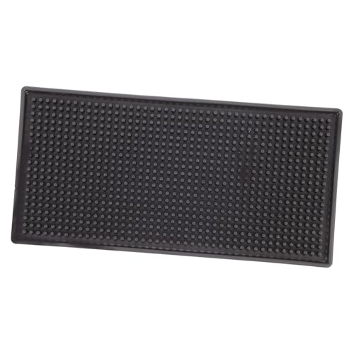 STOBAZA Rechteckiger Rutschfester Silikonuntersetzer Dicke Hitzebeständige PVC Matte für Zuhause Küche Bar Strapazierfähige Tassenunterlage mit Wasserablauf von STOBAZA