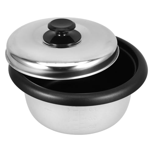 STOBAZA Reiskocher Innentopf Aluminiumlegierung Ersatztopf mit und Deckel Antihaftbeschichtet Passend für Ältere Elektrische Reiskocher Küchengerät mit Zufälliger Griff Zufällige Farbe von STOBAZA