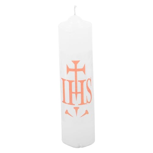 STOBAZA Religiöse Jesus Kerze aus Sojawachs mit Jhs Symbol Spirituelle Dekokerze für Katholische Gebete und Taufen Geeignet als Festliches für Weihnachten und Ostern STOBAZA Religiöse Jesus Kerze aus Sojawachs mit Jhs Symbol Spirituelle Dekokerze für Katholische Gebete und Taufen Geeignet als Festliches für Weihnachten und Ostern von STOBAZA