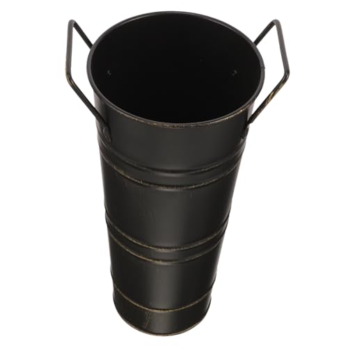 STOBAZA Retro Blumentopf mit Griffen Robuster Blumeimer für Balkon Garten Stilvolle Vintage Blumentopf Vase als Desktop Dekoration Langlebiger Pflanzkübel mit Glatter Oberfläche von STOBAZA