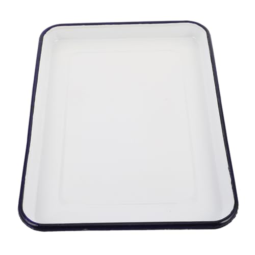 STOBAZA Retro Rechteckiges Emaille Servierblech Weiß Hochtemperaturbeständig Großes Backblech Für Toast Pizza Salat Für Zuhause Und Gastronomie STOBAZA Retro Rechteckiges Emaille Servierblech Weiß Hochtemperaturbeständig Großes Backblech Für Toast Pizza Salat Für Zuhause Und Gastronomie von STOBAZA