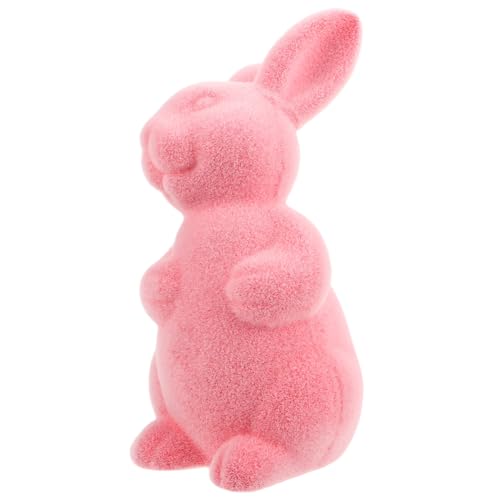 STOBAZA Rosa Osterhasen Gartenfigur Realistische Kaninchen Skulptur Deko für Outdoor Rasen Partyzentrum Frühlingsdeko für Mädchen und Frauen von STOBAZA
