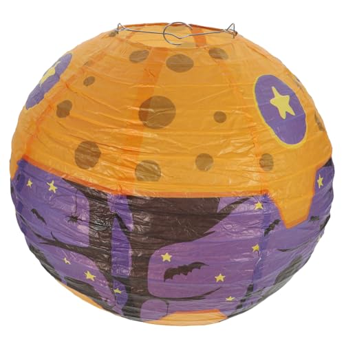 STOBAZA Runde Halloween Papierlaterne Gelb mit Lachendem Gesicht Leichte Hängende Partydeko für Innen und Außenbereich Vielseitige Halloween Deko für Fröhliche Feststimmung und STOBAZA Runde Halloween Papierlaterne Gelb mit Lachendem Gesicht Leichte Hängende Partydeko für Innen und Außenbereich Vielseitige Halloween Deko für Fröhliche Feststimmung und von STOBAZA