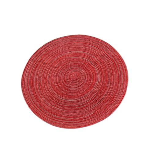 STOBAZA Runder Baumwolle Leinen Tischset Gewebter Hitzebeständiger Untersetzer Rutschfestes Platzdeckchen für Esstisch Küchen Dekoration Waschbar Klein Rot STOBAZA Runder Baumwolle Leinen Tischset Gewebter Hitzebeständiger Untersetzer Rutschfestes Platzdeckchen für Esstisch Küchen Dekoration Waschbar Klein Rot von STOBAZA