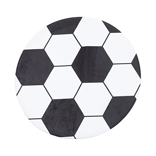 STOBAZA Runder Fußball Teppichmatte für Büro und Zuhause rutschfeste Stuhlmatte für Wohnzimmer Schlafzimmer Kinderzimmer Leicht zu Reinigen Strapazierfähig STOBAZA Runder Fußball Teppichmatte für Büro und Zuhause rutschfeste Stuhlmatte für Wohnzimmer Schlafzimmer Kinderzimmer Leicht zu Reinigen Strapazierfähig von STOBAZA