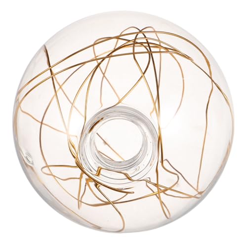 STOBAZA Runder Glaslampenschirm Durchmesser mit Fassung Klarer Glaskugel-ersatz Aluminiumdraht-dekor Pendelleuchte Deckenleuchte Wandlampe Ersatzlampenschirm von STOBAZA