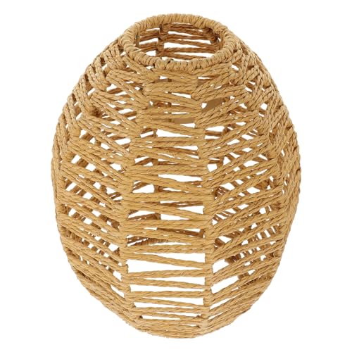 STOBAZA Rustikaler Handgewebter Lampenschirm aus Papier und Metall Natürlicher Look Vielseitig für Tischlampen Pendelleuchten und Kronleuchter Einfach zu Montieren Dekorativ und STOBAZA Rustikaler Handgewebter Lampenschirm aus Papier und Metall Natürlicher Look Vielseitig für Tischlampen Pendelleuchten und Kronleuchter Einfach zu Montieren Dekorativ und von STOBAZA