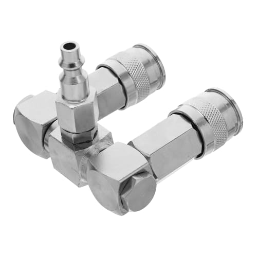 STOBAZA Schwerlast Luftschlauch Verteiler mit Drehgelenk Luftdichter Schnellanschluss für Garage und Industrie-kompressoren Flexible Pneumatikarmatur in Silber STOBAZA Schwerlast Luftschlauch Verteiler mit Drehgelenk Luftdichter Schnellanschluss für Garage und Industrie-kompressoren Flexible Pneumatikarmatur in Silber von STOBAZA