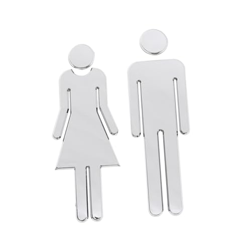 STOBAZA Selbstklebendes Toilettenschild aus Silbernem Abs Langlebiges Reflektierendes Wand Herren Damen Wasserfestes Wc Türschild für Büro Hotel Schule STOBAZA Selbstklebendes Toilettenschild aus Silbernem Abs Langlebiges Reflektierendes Wand Herren Damen Wasserfestes Wc Türschild für Büro Hotel Schule von STOBAZA
