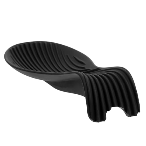 STOBAZA Silikon Löffelablage Rutschfest Hitzebeständig Küchenutensilienhalter für Kochlöffel Kochgeschirr Arbeitsplatte Eleganter Löffelhalter für Saubere Küche Schwarz STOBAZA Silikon Löffelablage Rutschfest Hitzebeständig Küchenutensilienhalter für Kochlöffel Kochgeschirr Arbeitsplatte Eleganter Löffelhalter für Saubere Küche Schwarz von STOBAZA