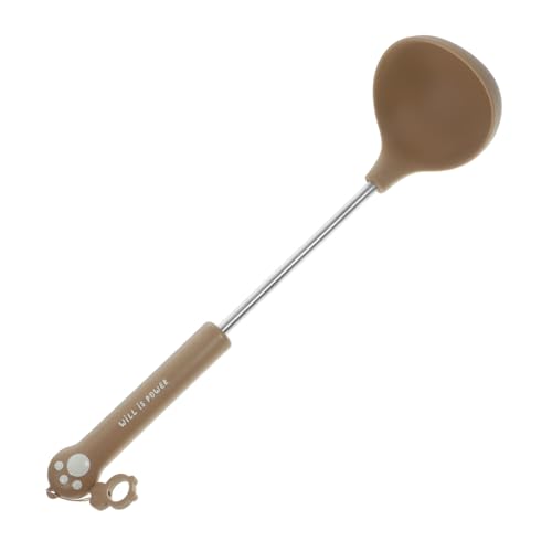 STOBAZA Silikon Schöpflöffel Teilig Hitzebeständig Antihaftbeschichtet Ergonomischer Griff Edelstahl Küchenhelfer Suppenkelle für Kochen Servieren von Suppe und Saucen von STOBAZA