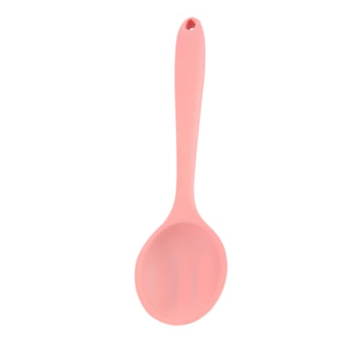 STOBAZA Silikonlöffel zum Kochen und Servieren Bpa Frei Hitzebeständig Rutschfester Griff Glatte Oberfläche Küchenutensil für Salat Suppen und Mixen Wiederverwendbar Rosa von STOBAZA