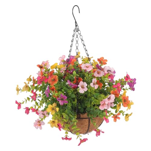 STOBAZA Künstlicher Blumenkorb Kokosfaser Hängende Pflanze Für Balkon-Dekoration Uv-beständig Und Langlebig Für Und Außenbereich Einfache Installation von STOBAZA