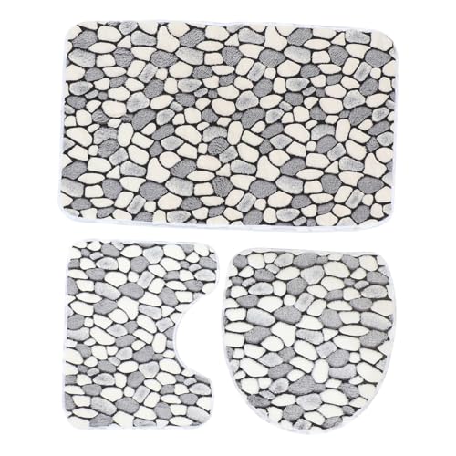 STOBAZA Teiliges Badezimmer Teppich aus Korallflauschigem Material Saugfähige Wc Matte mit Rutschfester Rückseite Langlebig und Pflegeleicht für Komfortable Fußunterlage STOBAZA Teiliges Badezimmer Teppich aus Korallflauschigem Material Saugfähige Wc Matte mit Rutschfester Rückseite Langlebig und Pflegeleicht für Komfortable Fußunterlage von STOBAZA
