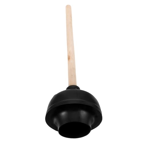 STOBAZA Toilettenpümpel mit Holzgriff Heavy Duty Saugglocke für Wc und Abfluss Verschließt Waschbecken und Badewanne Langlebig Verschleißfest Praktische Rohrreinigung von STOBAZA