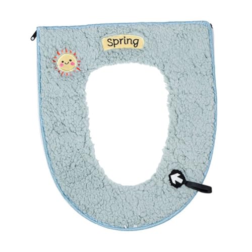 STOBAZA Toilettensitzbezug mit Zipper Dicker Warmer Sitzbezug mit Sonnenmuster Atmungsaktiv und Hautfreundlich Wiederverwendbar Leicht zu Reinigen mit Praktischem Griff Passend für von STOBAZA