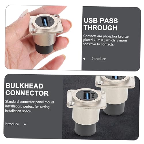 STOBAZA USB Panel Montage Verbinder USB Datenkupplung mit Schutzabdeckung Rückwärtskompatibel Hochgeschwindigkeitsfähig Installieren für PC und Auto von STOBAZA