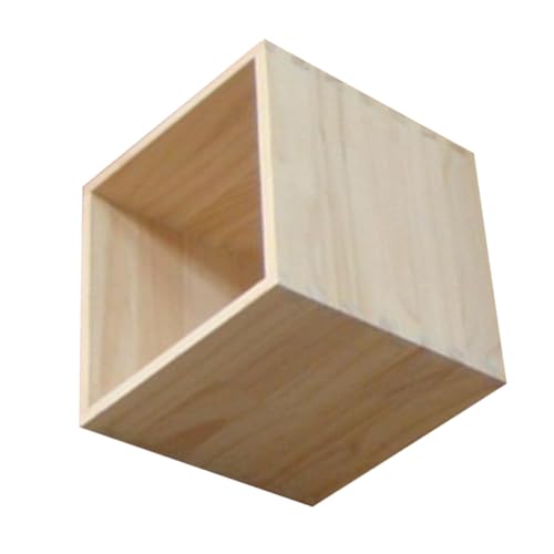 STOBAZA Unvollendete Holzwürfel Aufbewahrungsbox mit Stabilen Schwalbenschwanzverbindungen Stapelbar Multifunktional Holz Minimalistisches Design für Wohnzimmer und Schlafzimmer von STOBAZA