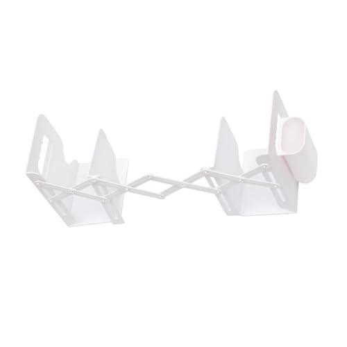 STOBAZA Verstellbarer Buchhalter mit Stiftebox Erweiterbarer Desktop Organizer aus Robustem Abs für Schule und Büro Praktischer Buchständer mit Modernem Design Platzsparendes Regal von STOBAZA