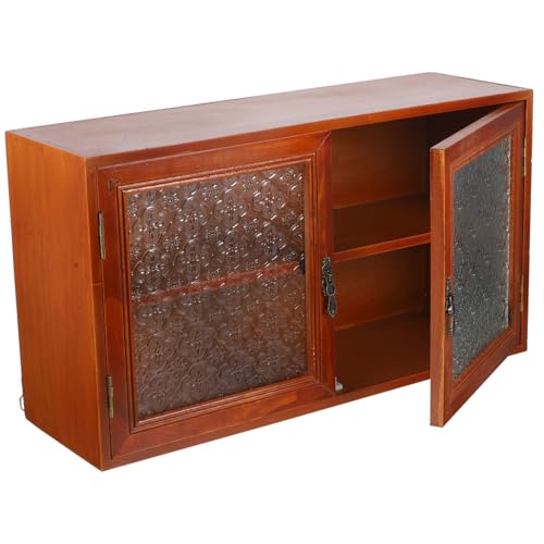 STOBAZA Vintage Holz Doppelstock Küchen und Wohnzimmerschrank Stabiles Holz Aufbewahrungsregal mit Zwei Vielseitiger Organizer für Badezimmer Schlafzimmer Praktisch und Langlebig von STOBAZA