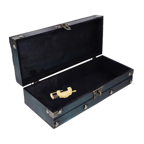 STOBAZA Vintage Holz Schmuckbox mit Schloss Kompakte Schmuckaufbewahrung aus Robustem Holz Dekorative Truhenbox für Ringe und Kleinode Praktische Organizer box für Wohn Schlafzimmer von STOBAZA