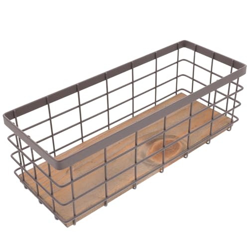 STOBAZA Wandmontierter Aufbewahrungskorb mit Holzbrett Großer Hängender Tisch Organizer für Schlafzimmer Küche Büro Robuste Drahtkörbe zur Platzsparenden Aufbewahrung von Obst STOBAZA Wandmontierter Aufbewahrungskorb mit Holzbrett Großer Hängender Tisch Organizer für Schlafzimmer Küche Büro Robuste Drahtkörbe zur Platzsparenden Aufbewahrung von Obst von STOBAZA