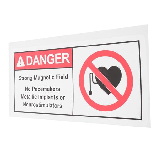 STOBAZA Warnaufkleber Magnetfeldfeld Warnschild Selbstklebend Stark Haftend für Glatte Oberflächen Sicherheitszeichen für und Metallimplantate von STOBAZA