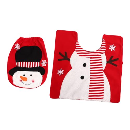STOBAZA Weihnachtlicher Toilettendeckel Schutz Dekorativer Toilettenbodenmatte aus Polyester Einfache Reinigung rutschfest Praktische Badezimmer Deko mit Schneemann Motiv Festliche Wc STOBAZA Weihnachtlicher Toilettendeckel Schutz Dekorativer Toilettenbodenmatte aus Polyester Einfache Reinigung rutschfest Praktische Badezimmer Deko mit Schneemann Motiv Festliche Wc von STOBAZA