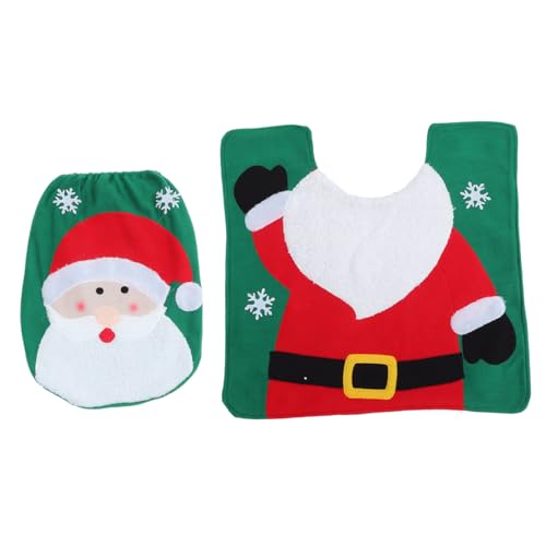 STOBAZA Weihnachtlicher Toilettensitzbezug mit Santa Motiv Rutschfester Wc Deckelbezug und Bodenmatte Abnehmbar und Pflegeleicht Praktische Weihnachtsdeko für Badezimmer und Toilette STOBAZA Weihnachtlicher Toilettensitzbezug mit Santa Motiv Rutschfester Wc Deckelbezug und Bodenmatte Abnehmbar und Pflegeleicht Praktische Weihnachtsdeko für Badezimmer und Toilette von STOBAZA