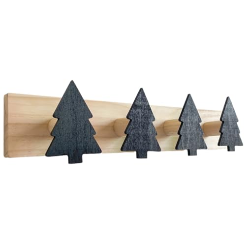 STOBAZA Weihnachtlicher Wandhaken aus Robustem Holz Dekorativer Weihnachtsbaum Garderobenhaken Platzsparendes Wandgarderoben für Mäntel Hüte Handtücher Schlüssel für Bad Büro Schlafzimmer von STOBAZA