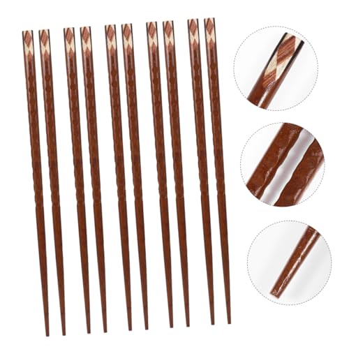 STOBAZA Wiederverwendbare Spitze Essstäbchen aus Holz mit Dekorativem Rautenmuster Praktische und Stabile Tischware Stilvolles Asiatisches Besteck als STOBAZA Wiederverwendbare Spitze Essstäbchen aus Holz mit Dekorativem Rautenmuster Praktische und Stabile Tischware Stilvolles Asiatisches Besteck als von STOBAZA