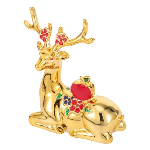 STOBAZA Zinklegierung Metall Hirschfigurine Desktop Deko Skulptur Kleine Tierdeko für Wohnzimmer Büro Weihnachten STOBAZA Zinklegierung Metall Hirschfigurine Desktop Deko Skulptur Kleine Tierdeko für Wohnzimmer Büro Weihnachten von STOBAZA