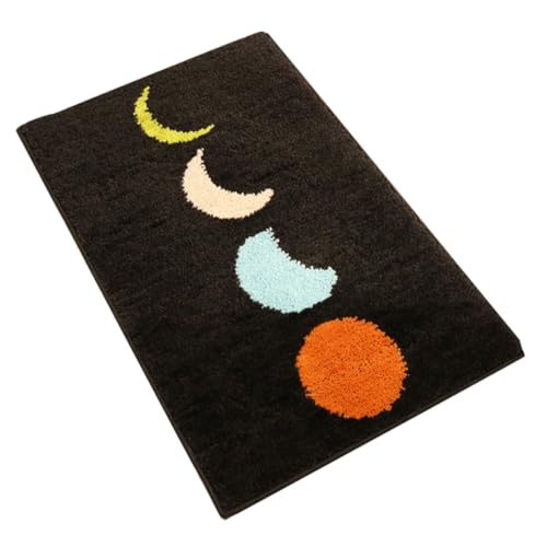STOBAZA rutschfeste Badematte Saugfähiger Waschbarer Badezimmerteppich mit Weichem Flor Anti rutsch bodenmatte für Bad Flur und Eingangsbereich Modisches Design in Dunkelgrau von STOBAZA