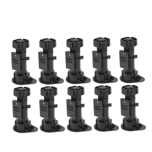 STOBOK 1 Satz 10 Stück Plastikschrankfüße Möbelauflagen Möbelsteiger verstellbare Möbelfüße Couch einstellbar verstellbare füße Furniture Legs Küchenfüße Verstellbarer Schrankfuß pp Black von STOBOK