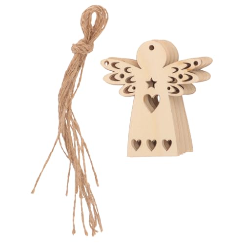 STOBOK 1satz Unvollendete Holzengel Holzscheiben Für Diy Bastelarbeiten Graffiti Holzstückchen Dekoration Für Weihnachten Und von STOBOK