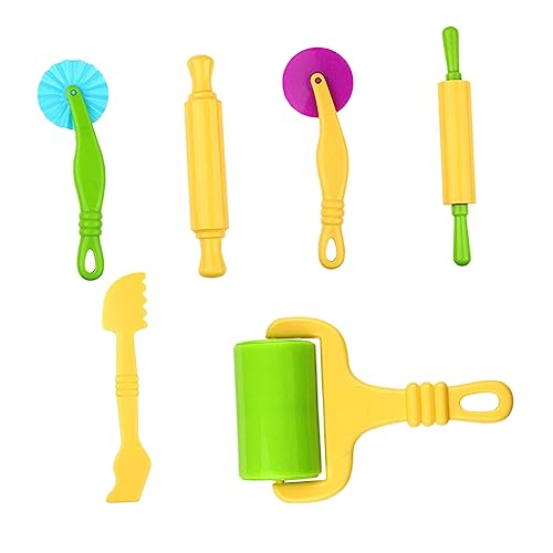STOBOK 1 Satz Farbenfroher Tonset Set Nudelholz Für Werkzeug Rolle Zum Basteln Bastelrolle Multifunktionale Tonwalze Nudelholz Zum Basteln Rollstift Für Ton 6 Stück von STOBOK