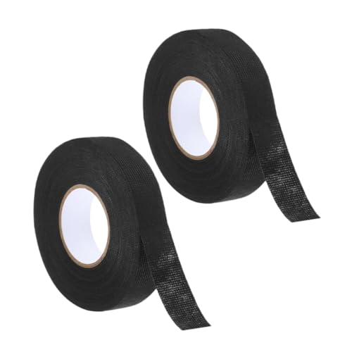 STOBOK 1 Satz Hochtemperaturbeständiges Klebeband Klebrig Kabelband Für Automobile Stoffband Tuch Auto-audio-zubehör Gewebe-elektroband Polyester-vliesstoff Black 2rollen von STOBOK